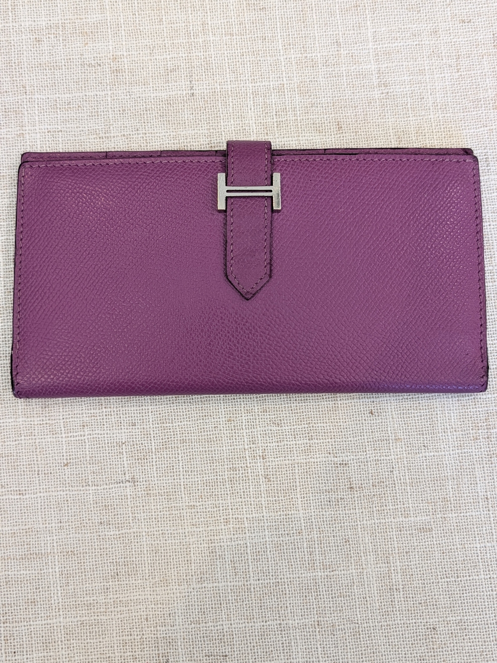 Hermes Purple Leather Wallet